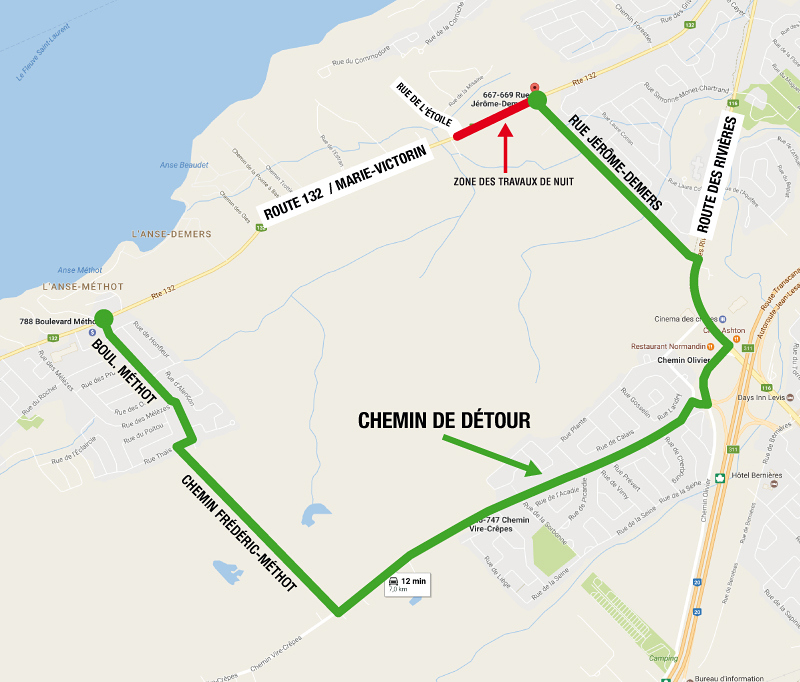 Carte des travaux